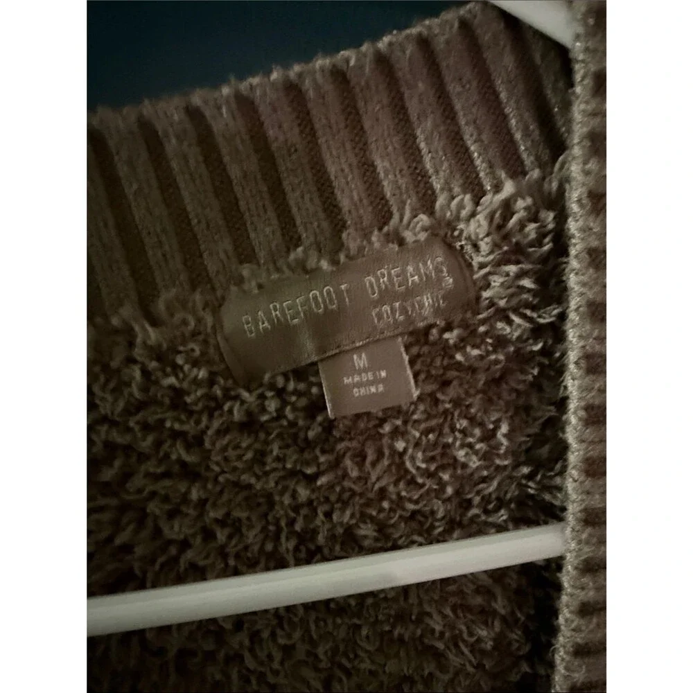 Barefoot Dreams Taupe Open-Front Plush Cardigan